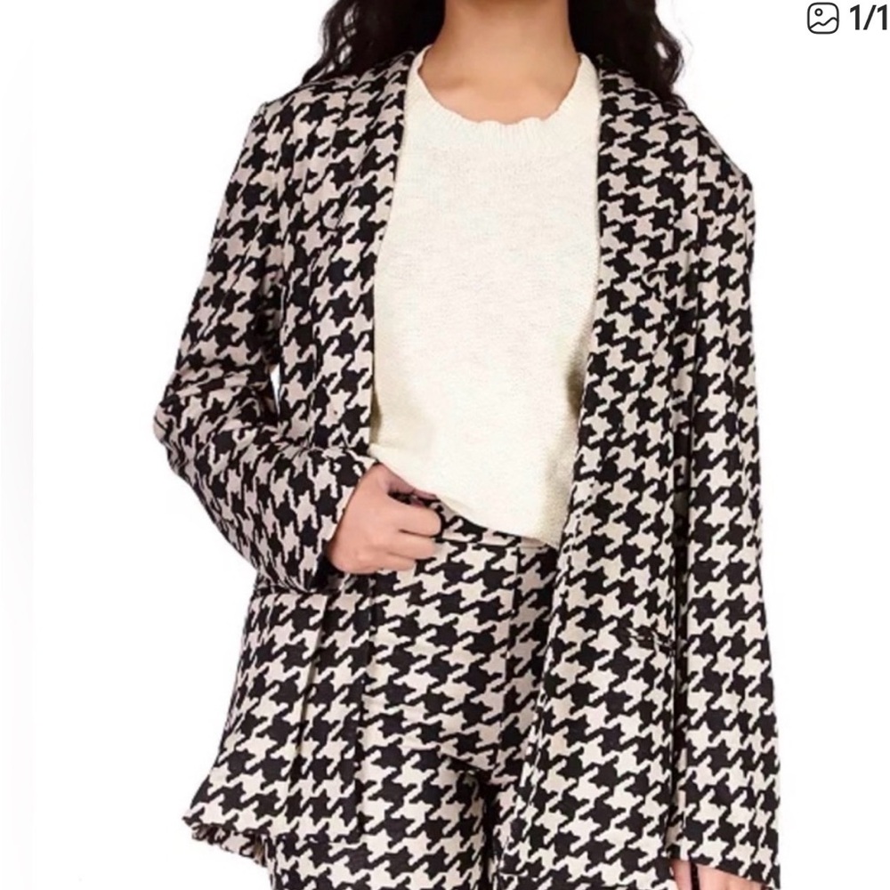 Sanctuary Black and White Houndstooth Blazer Jacket Size M